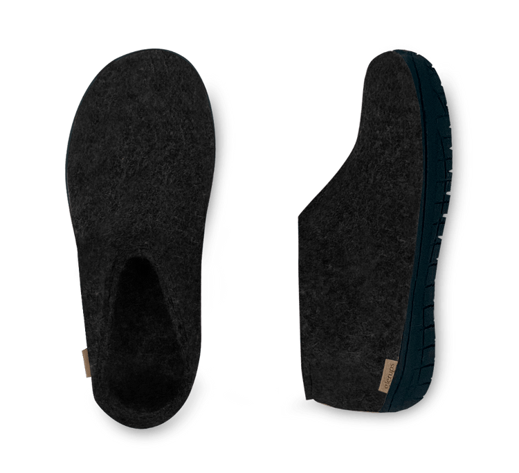 The black rubber shoe charcoal