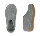 The leather shoe grey