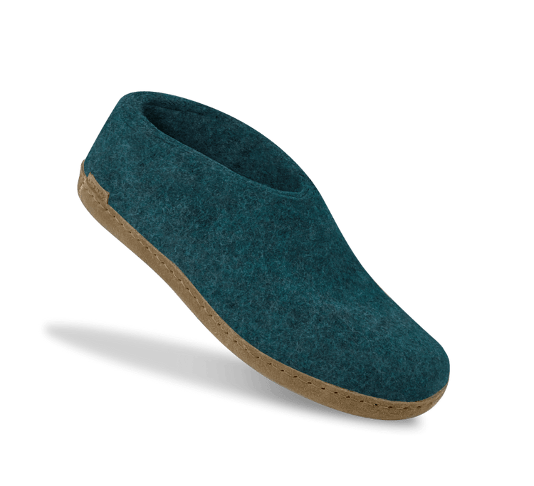 The leather shoe petrol
