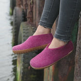 glerups shoe honey rubber natural felted wool outdoor