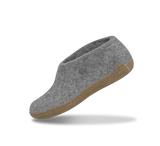 The leather shoe grey