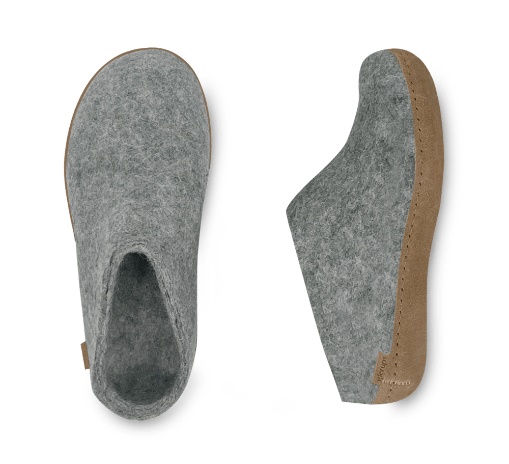 The leather slip-on grey