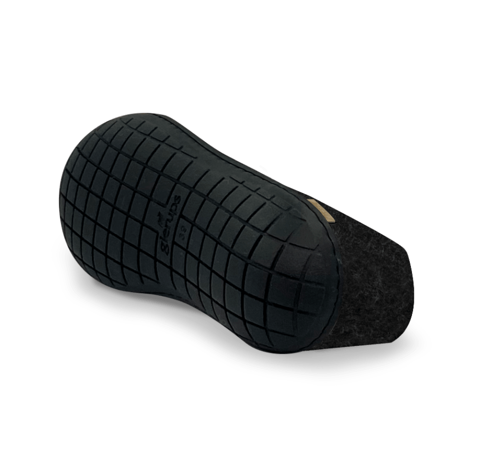 The black rubber shoe charcoal