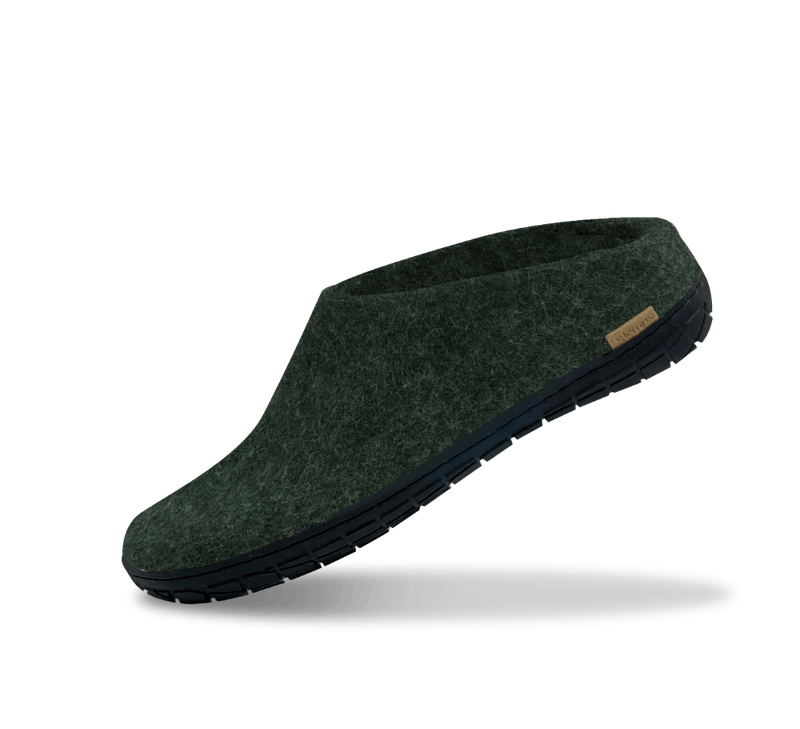 The black rubber slip-on forest