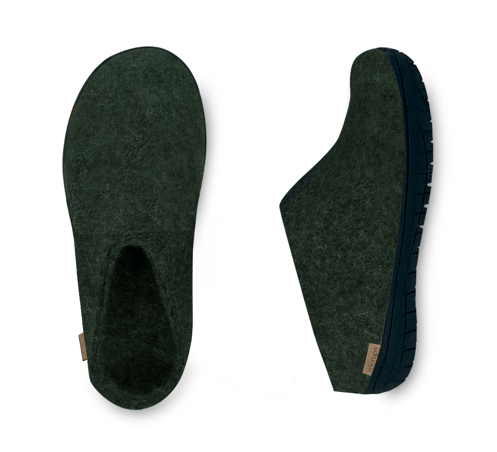 The black rubber slip-on forest