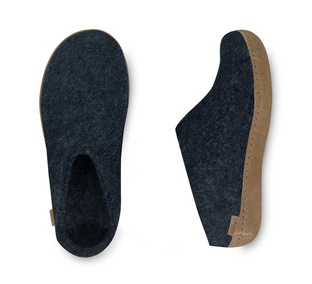 The leather slip-on denim